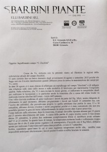 La risposta dei Barbini all'Fc Grosseto sull'ingiallimento del manto erboso dello Zecchini - pagina 1