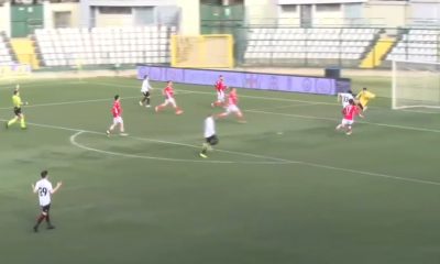 Pro Vercelli-Us Grosseto - il gol di Costantino che vale l'1 a 0
