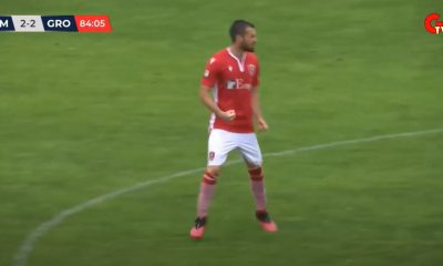 Elia Galligani dopo il gol del 2 a 2 a Como