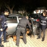 guardia di finanza posto di blocco con cane