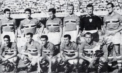 Alberto Fommei (il primo accosciato a sinistra) con la Sampdoria nel 1952-53 - immagine tratta da Wikipedia