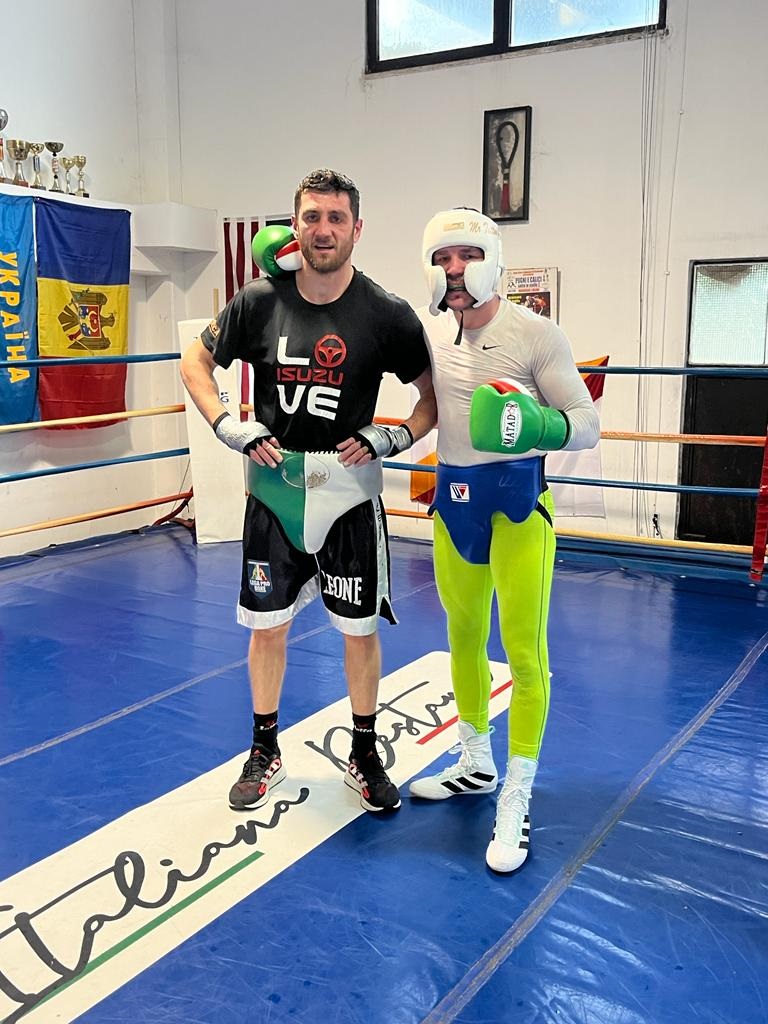 Nella foto Orlando Fiordiglio e Domenico Valentino al termine della seduta di sparring