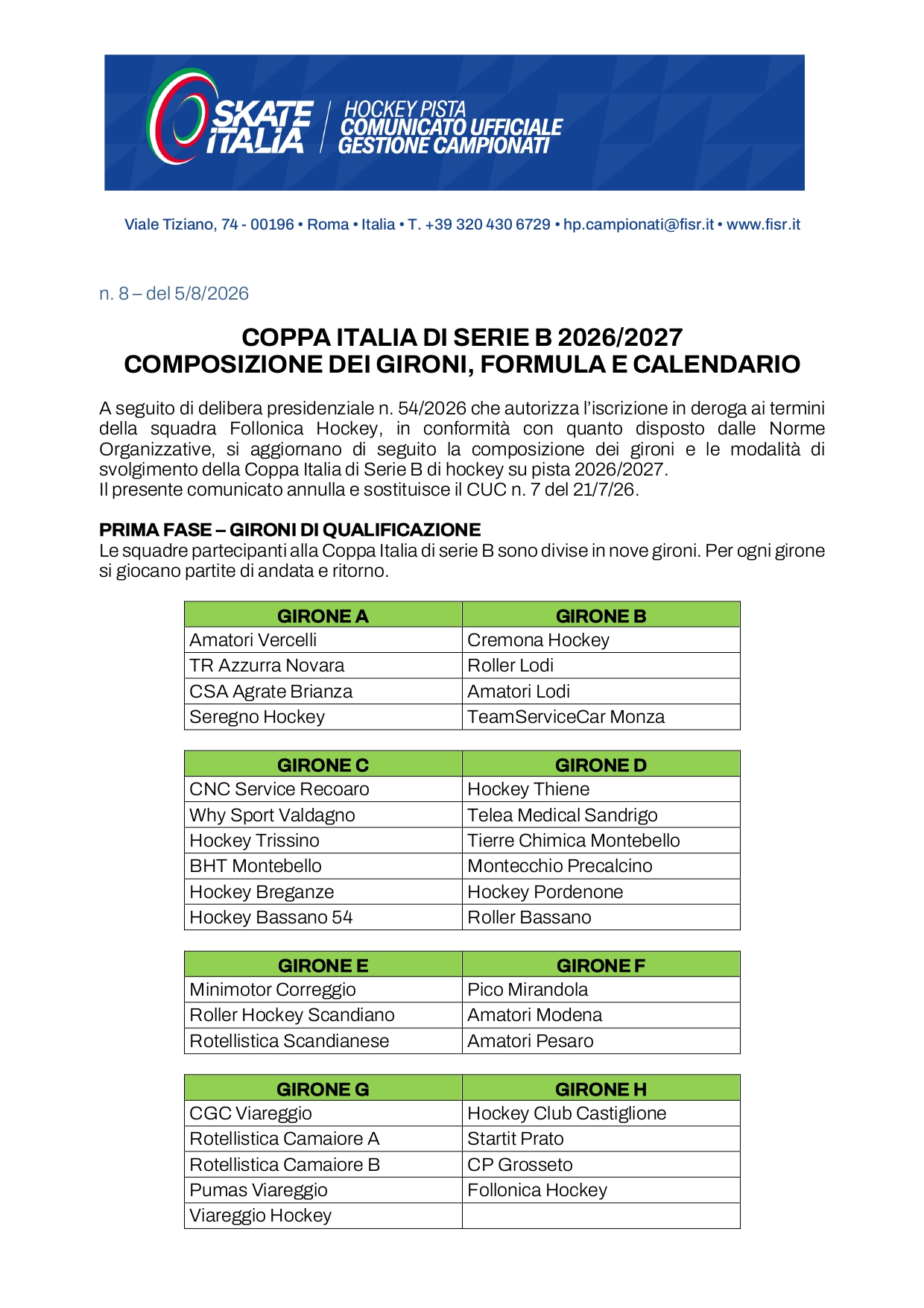 Serie B Coppa Italia Gironi e formula page