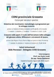 Coni locandina progetto corso istruttori sportivi settembre 2026