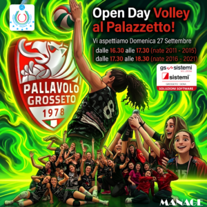 Pallavolo grosseto locandina open day settembre