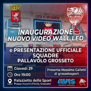 Pallavolo grosseto locandina inaugurazione nuovo video wall e squadre ottobre